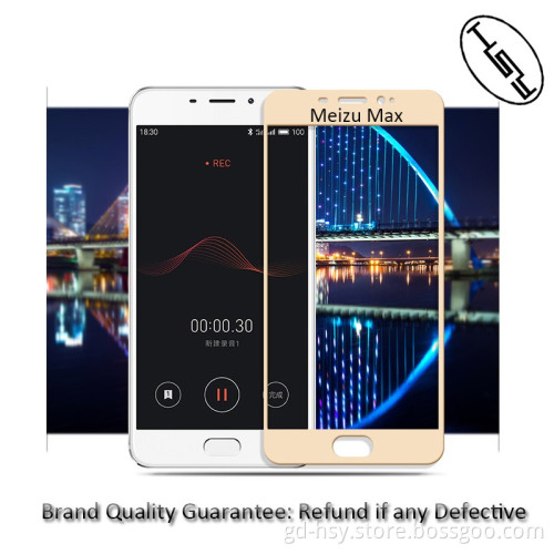 HUYSHE 9h 0.33mm 2.5D full cover tempered glass for Meizu M3 Max screen protector edge to edge